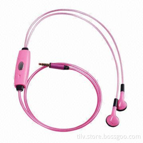 LED light cellphone earphone/with flowing USB cable and microphone